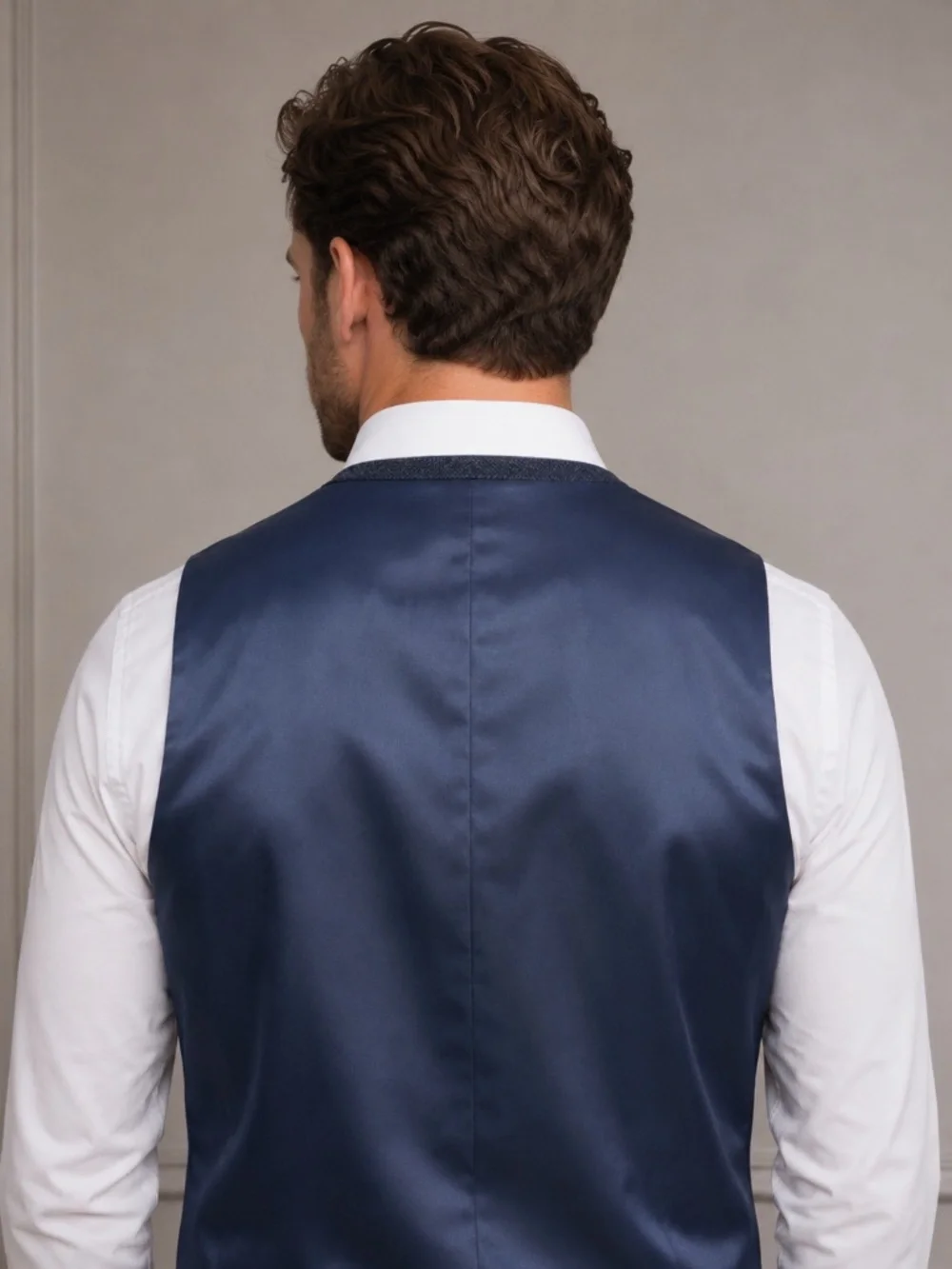 Crown & Ivy Blue Tweed Wool Blend Suit Vest NWT $70 SIZE MEDIUM 21